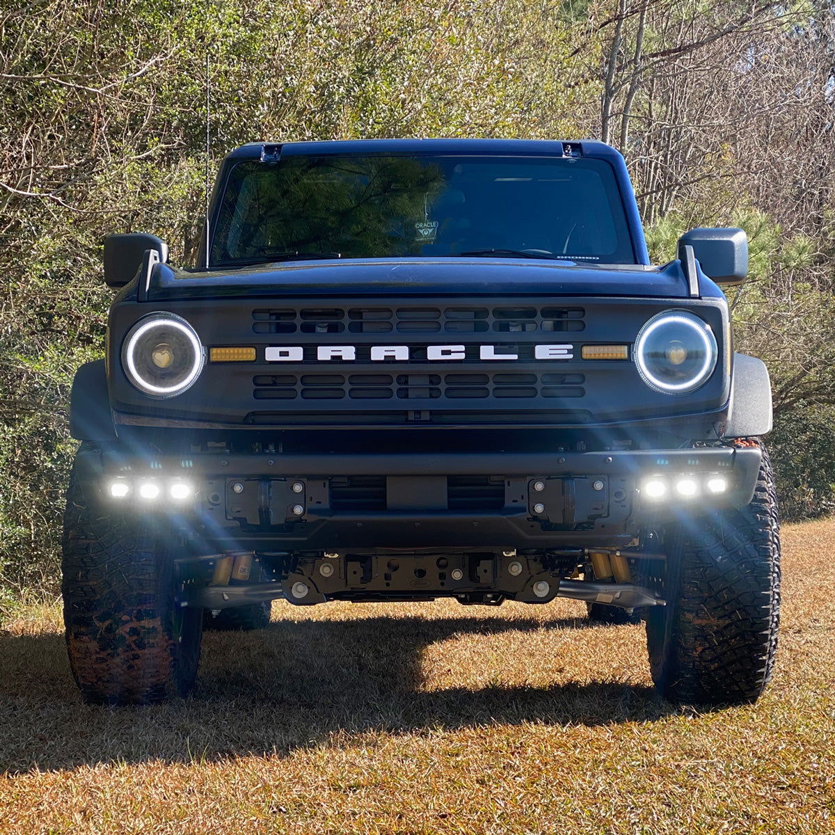 ORACLE Lighting 2021-2024 Ford Bronco Triple LED Fog Light Kit for Steel Bumper by Oracle Lighting