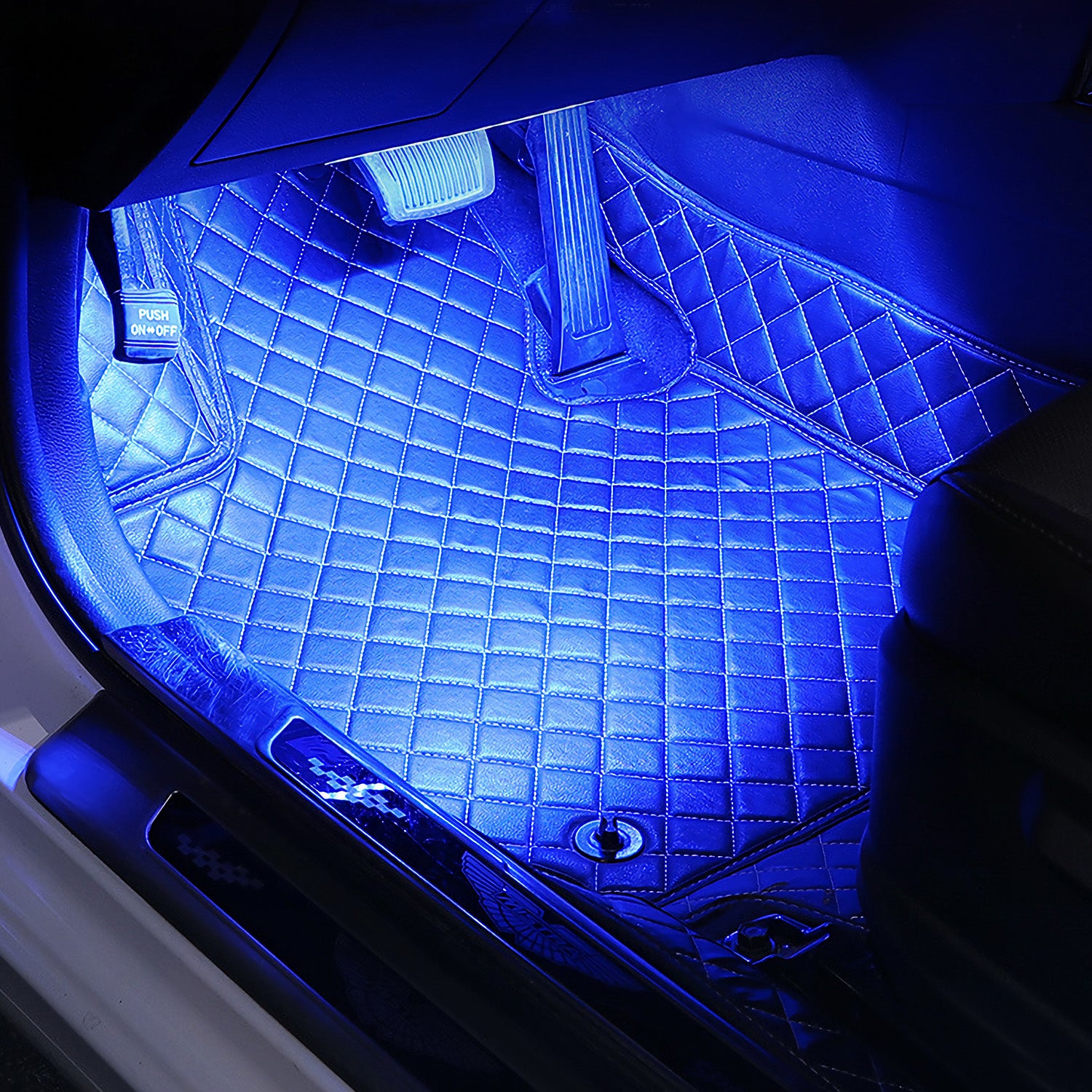 Four Piece Car Interior LED Atmosphere Light Decorative Lamp DC 12V Blue Glow For Vehicle Interior Ambience And Style by Nino Auto Repair