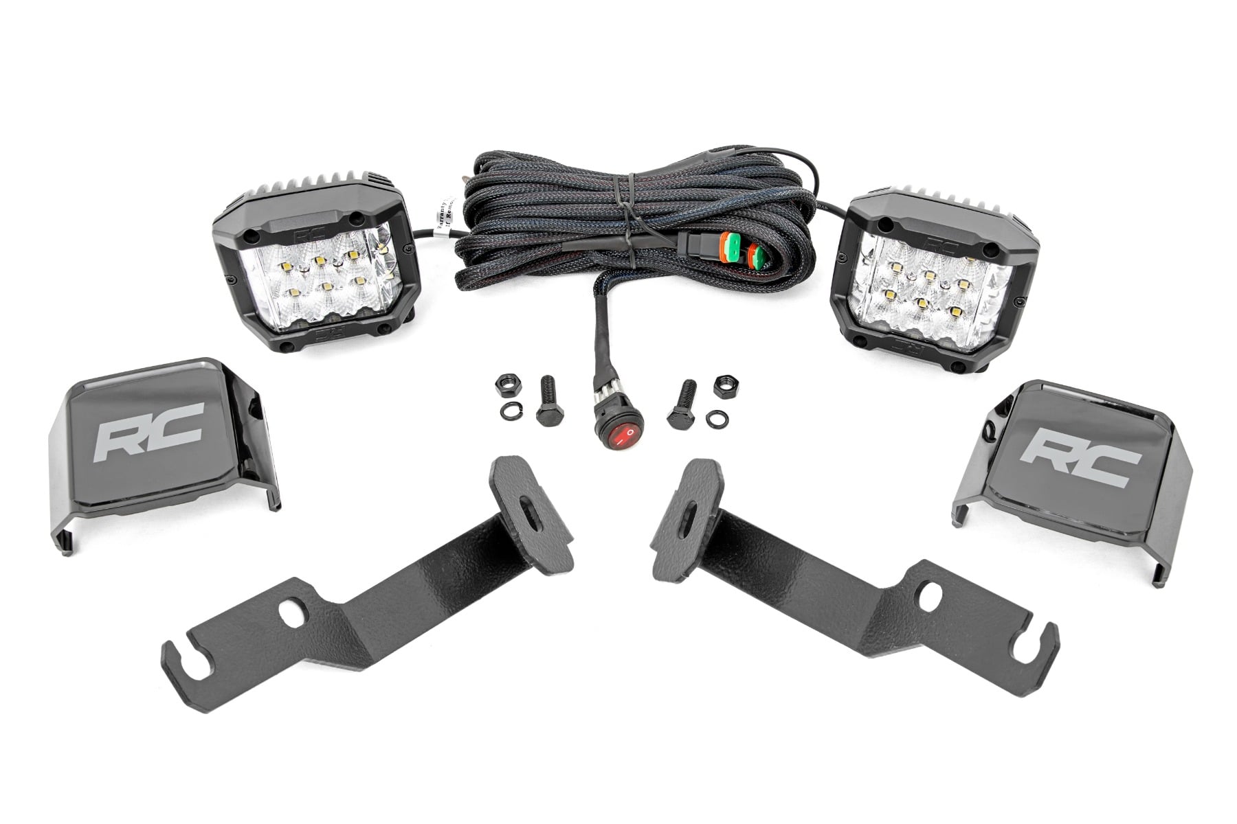 LED Light Kit | Ditch Mount | 3" OSRAM | Wide | Toyota Tacoma 2WD/4WD (05-15) by Rough Country