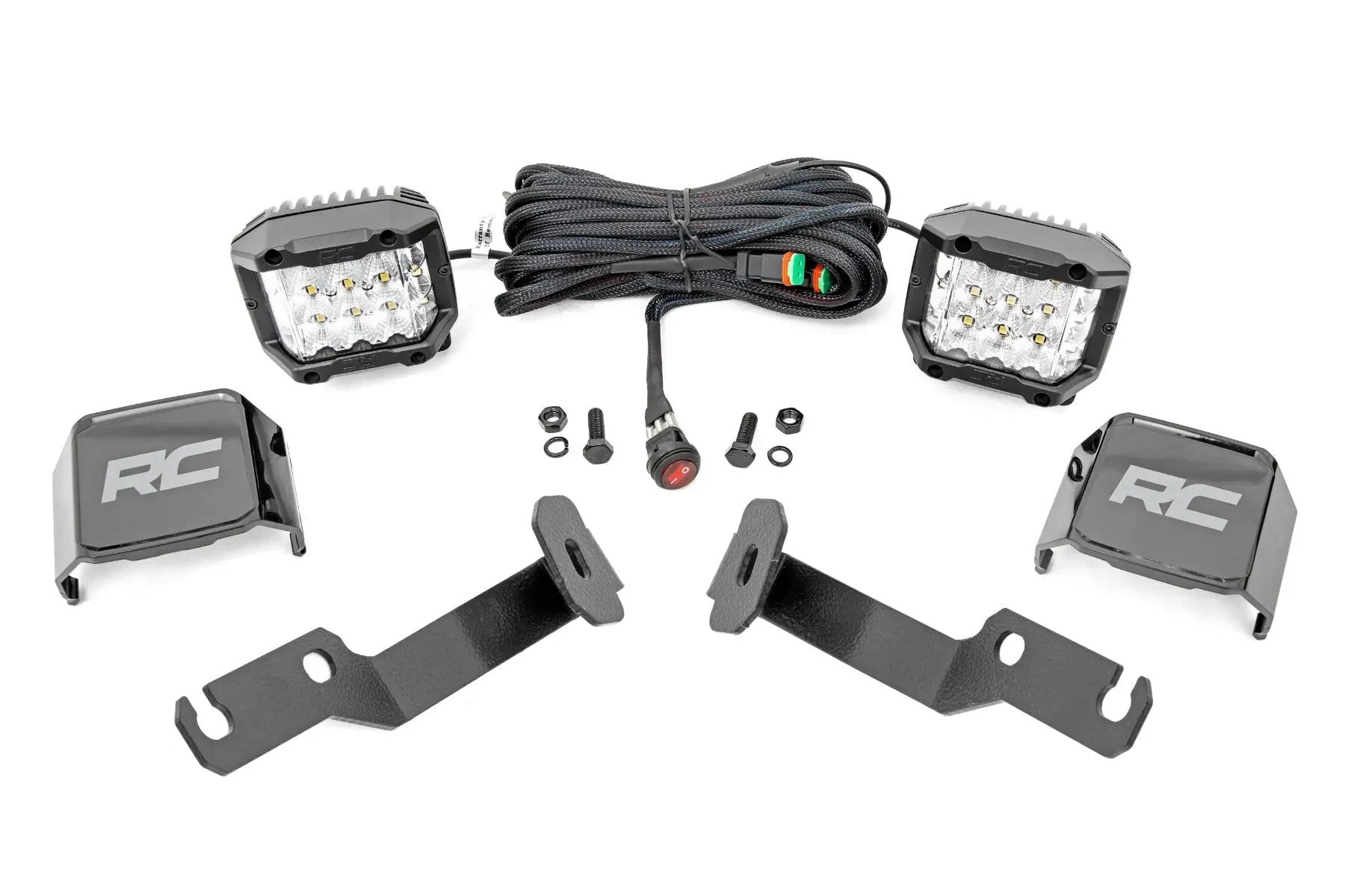 LED Light Kit | Ditch Mount | 3" OSRAM | Wide | Toyota Tacoma 2WD/4WD (05-15) by Rough Country