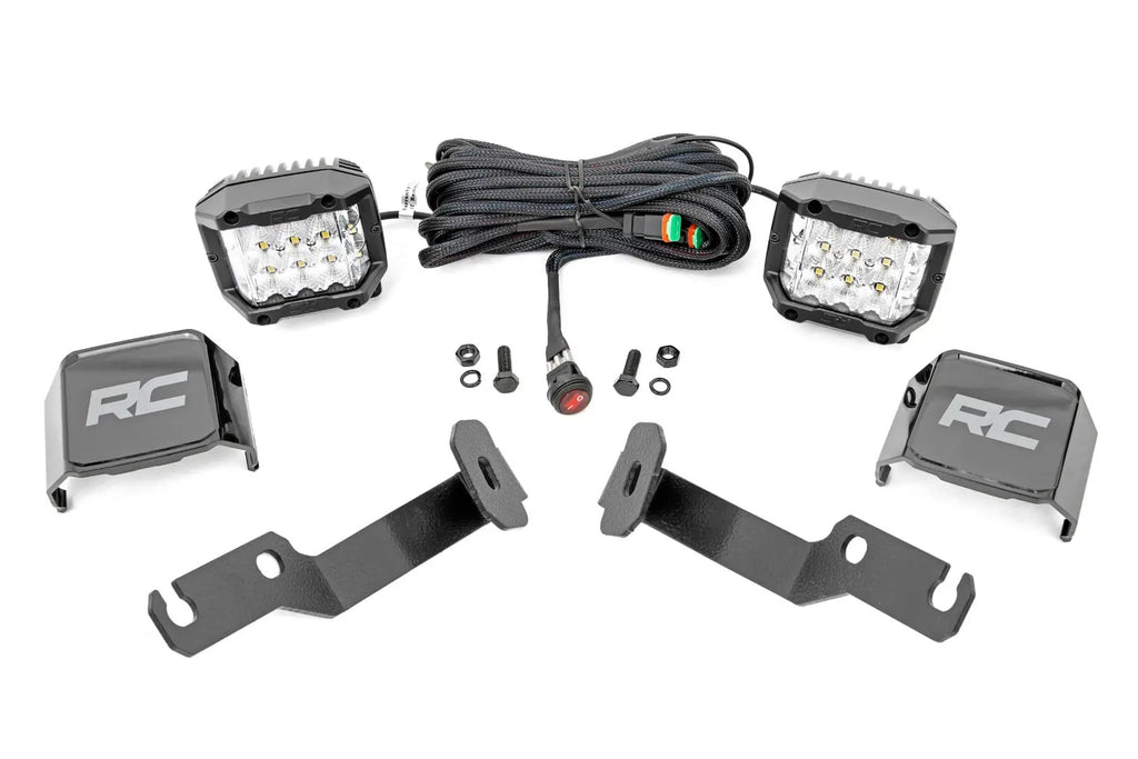 LED Light Kit | Ditch Mount | 3" OSRAM | Wide | Toyota Tacoma 2WD/4WD (05-15) by Rough Country