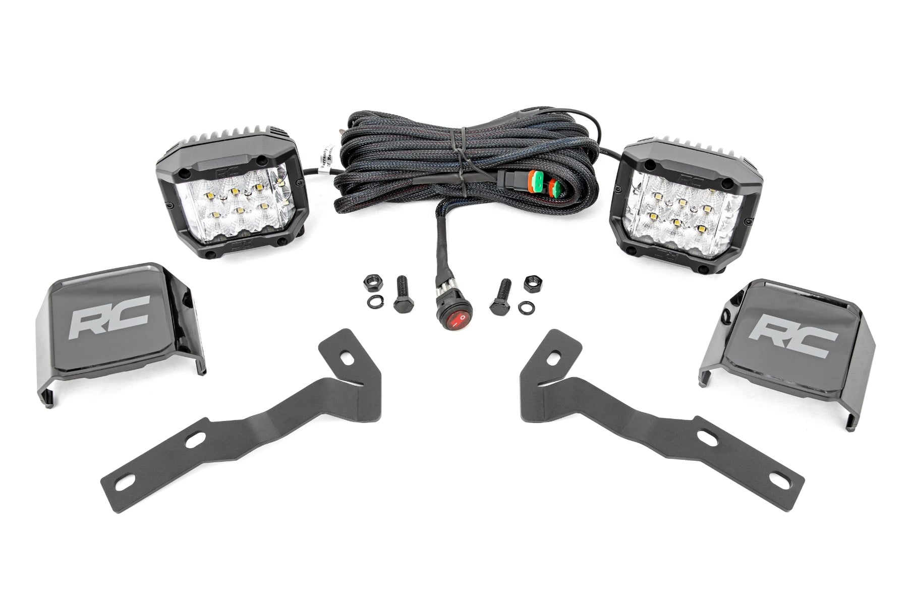 LED Light Kit | Ditch Mount | 3" OSRAM | Wide | Toyota Tacoma 2WD/4WD (16-23) by Rough Country