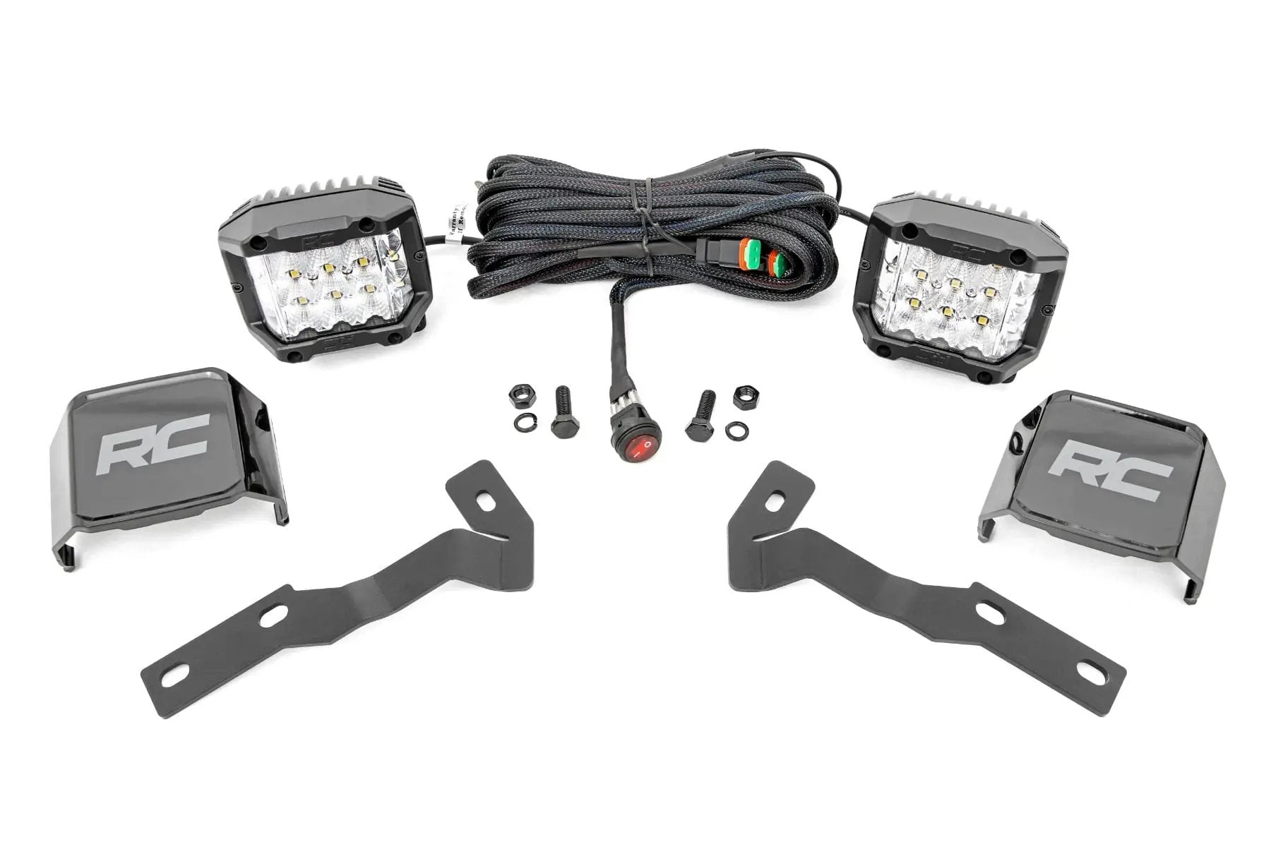 LED Light Kit | Ditch Mount | 3" OSRAM | Wide | Toyota Tacoma 2WD/4WD (16-23) by Rough Country
