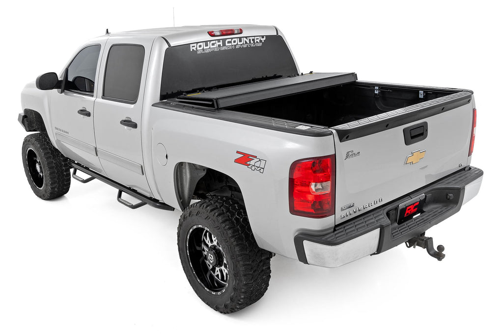 Hard Tri-Fold Flip Up Bed Cover | 5'9" Bed | Chevy/GMC 1500 (07-13) by Rough Country