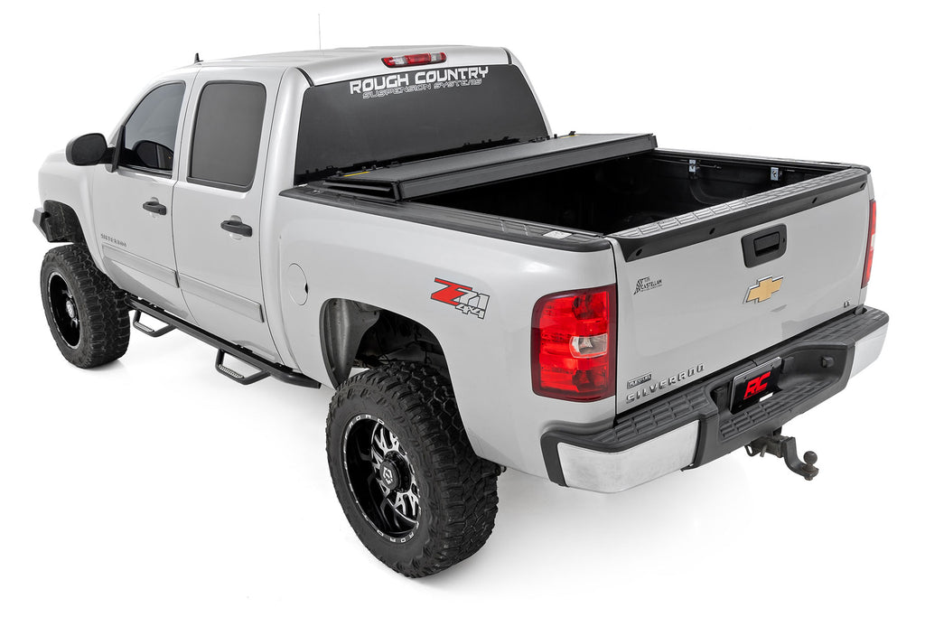Hard Tri-Fold Flip Up Bed Cover | 5'9" Bed | Chevy/GMC 1500 (07-13) by Rough Country
