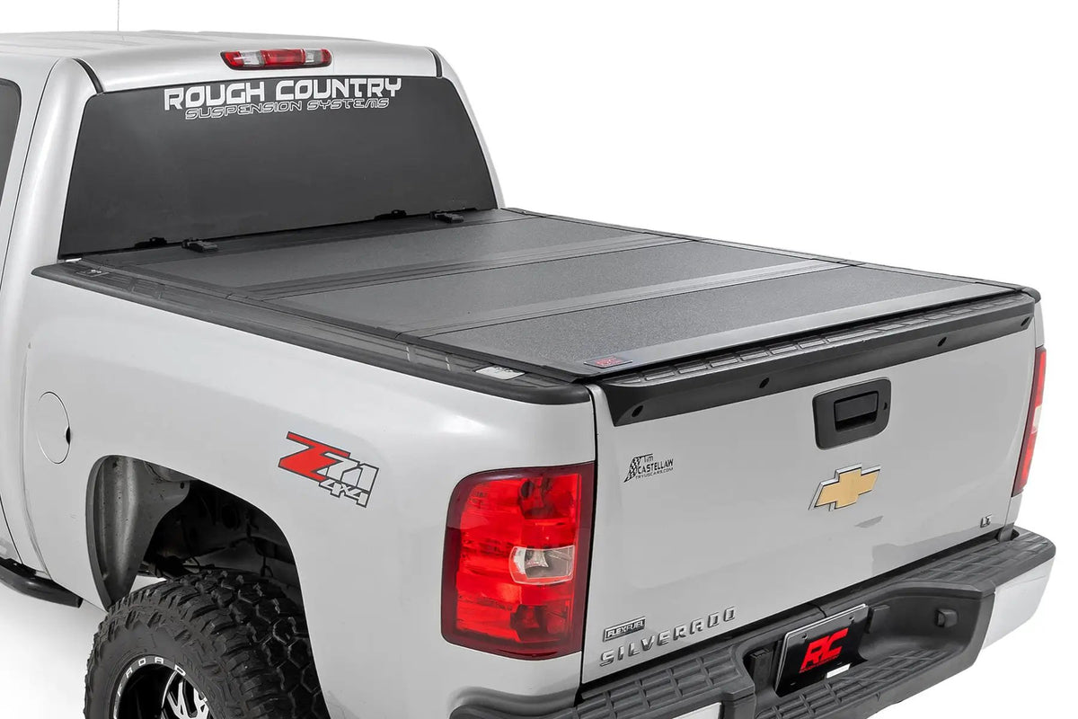 Hard Tri-Fold Flip Up Bed Cover | 5'9" Bed | Chevy/GMC 1500 (07-13) by Rough Country