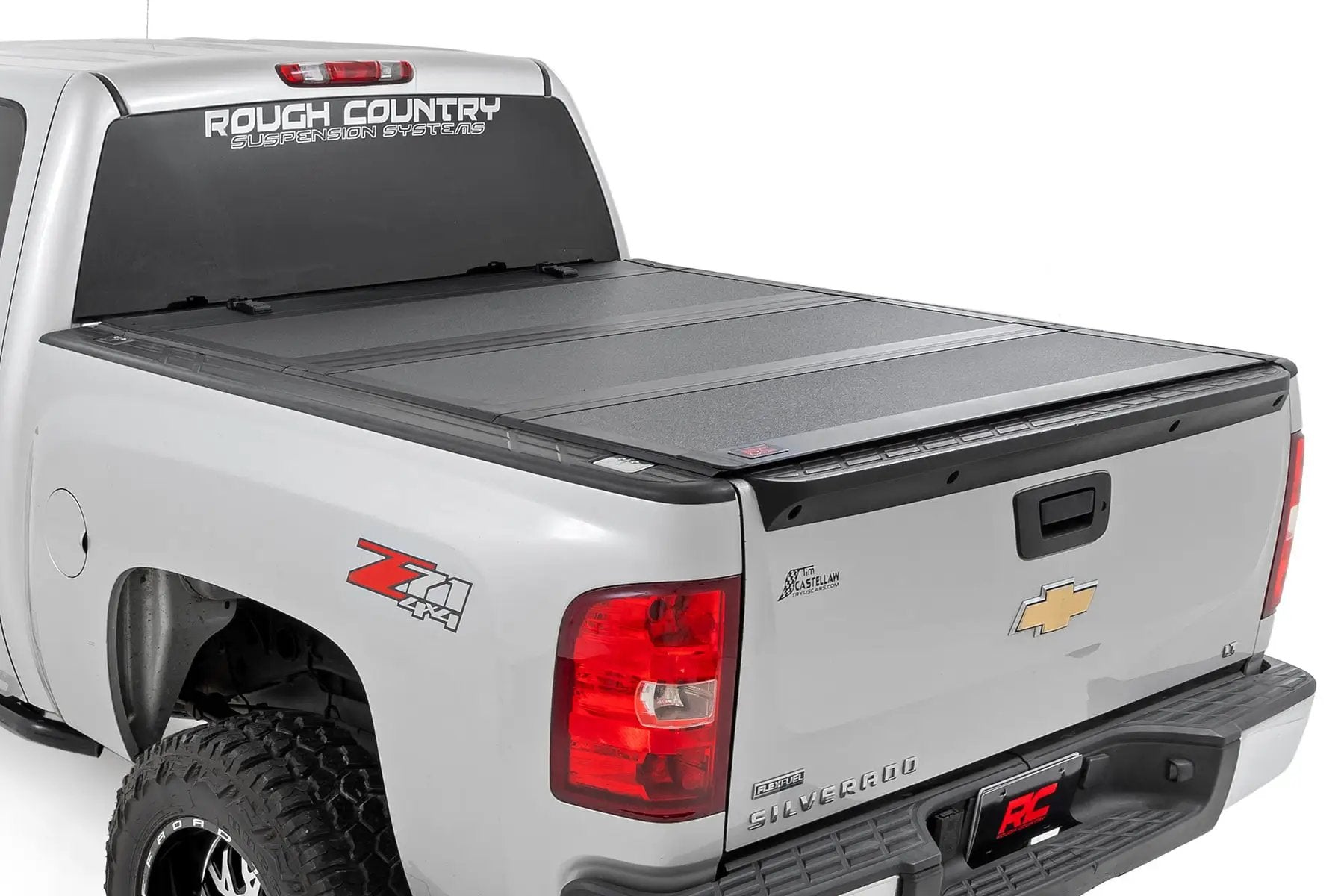 Hard Tri-Fold Flip Up Bed Cover | 5'9" Bed | Chevy/GMC 1500 (07-13) by Rough Country