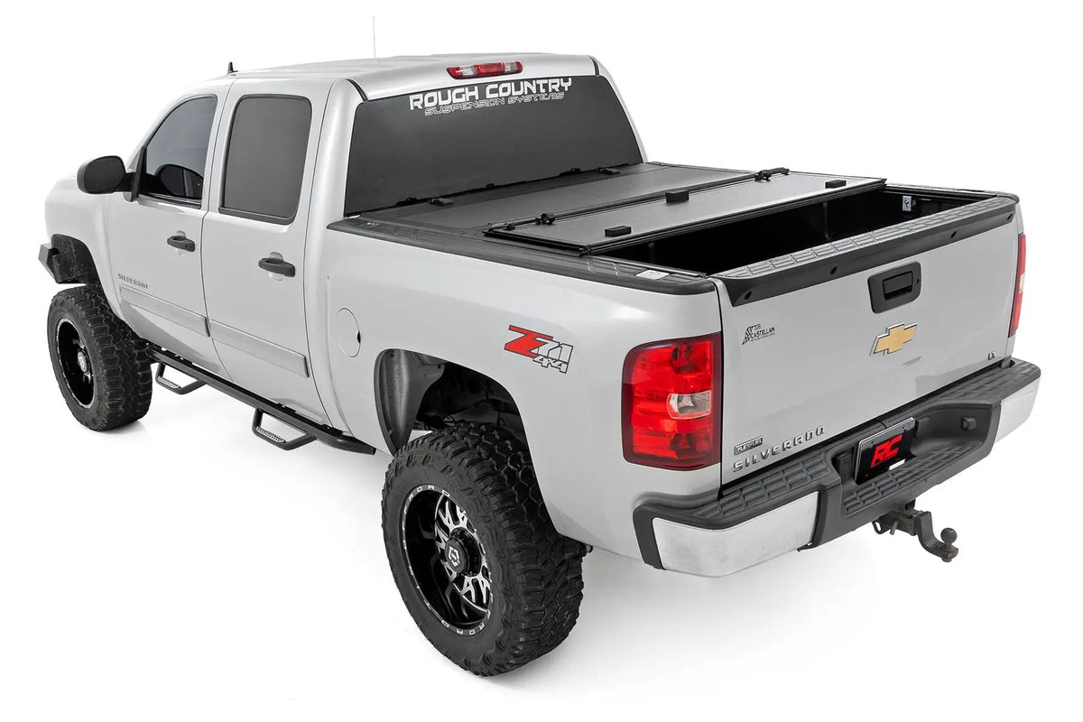 Hard Tri-Fold Flip Up Bed Cover | 5'9" Bed | Chevy/GMC 1500 (07-13) by Rough Country