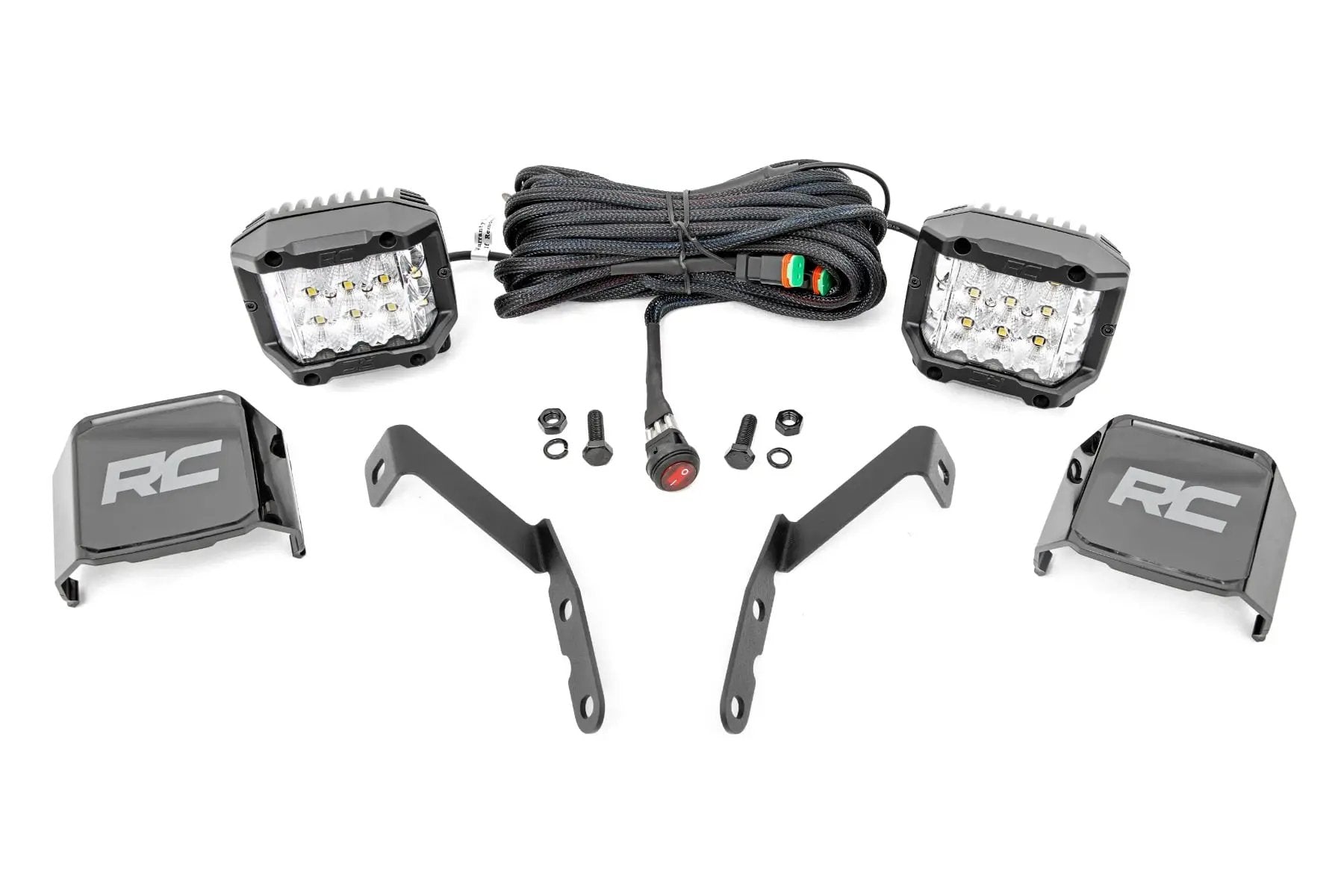 LED Light Kit | Ditch Mount | 3" OSRAM | Wide | Chevy 1500 & Chevy/GMC 2500HD/3500HD (07-14) by Rough Country