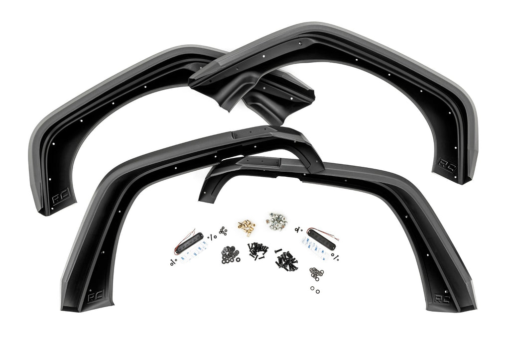 High Clearance LED Flat Fender Flare Kit | UV Treated | Jeep Wrangler JK (07-18) by Rough Country
