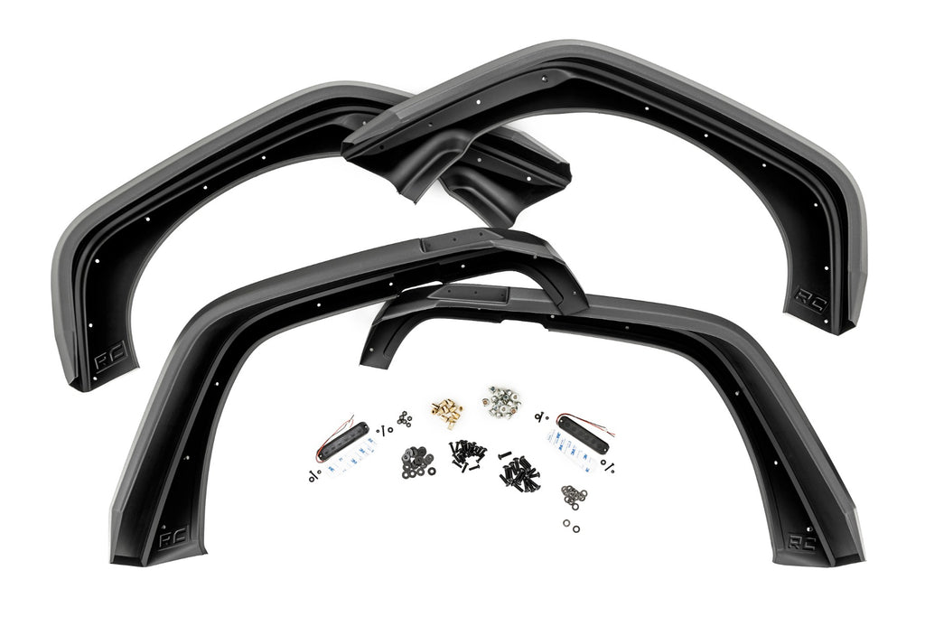 High Clearance LED Flat Fender Flare Kit | UV Treated | Jeep Wrangler JK (07-18) by Rough Country
