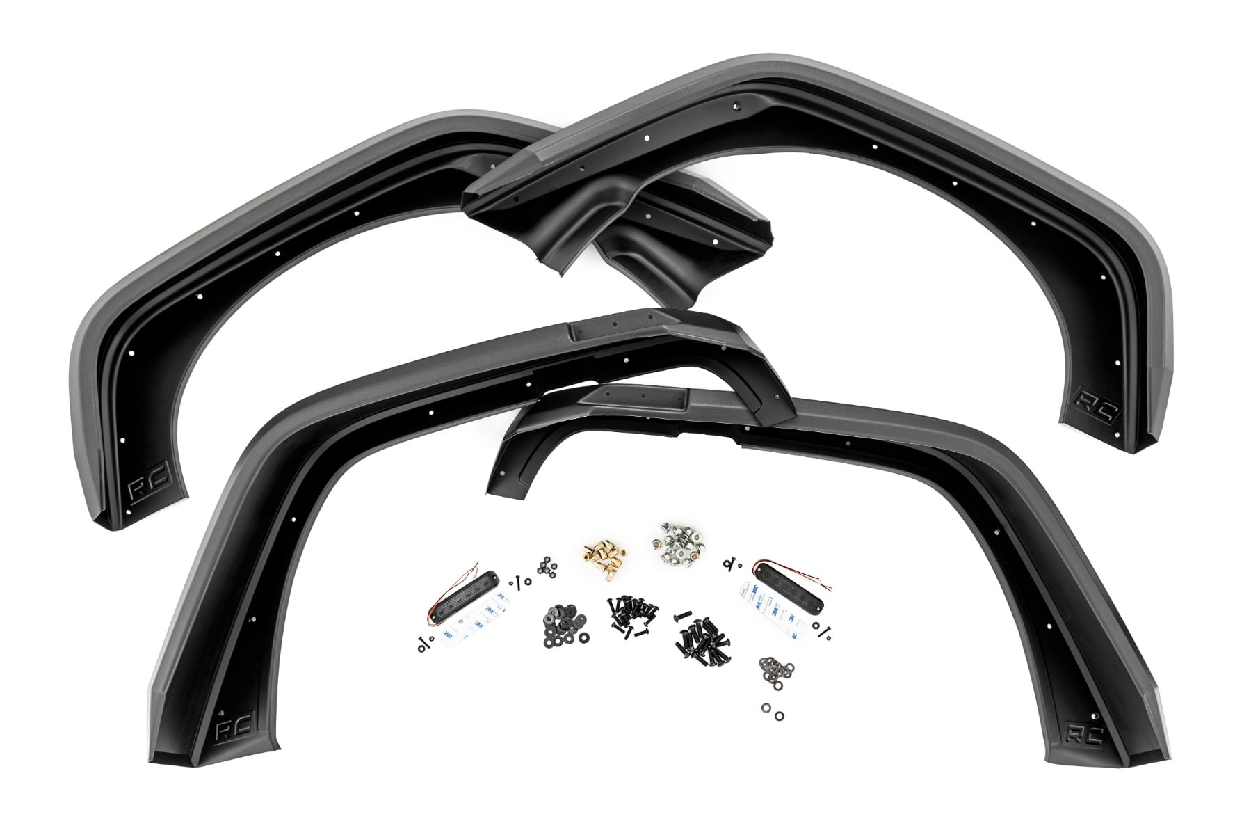 High Clearance LED Flat Fender Flare Kit | UV Treated | Jeep Wrangler JK (07-18) by Rough Country