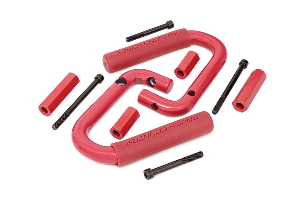 Grab Handles | Steel | Front | Red | Jeep Wrangler JK/Wrangler Unlimited (07-18) by Rough Country
