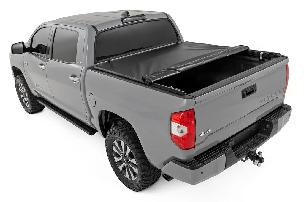 Soft Roll Up Bed Cover | 5'7" Bed | Toyota Tundra 2WD/4WD (2007-2021) by Rough Country