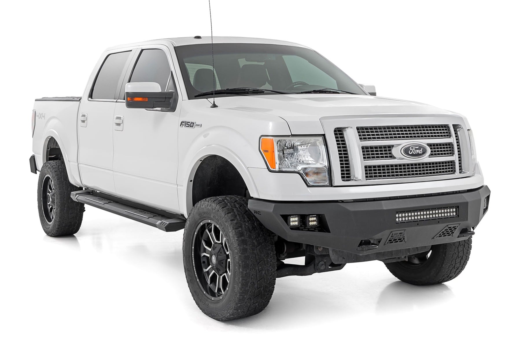 HD2 Aluminum Running Boards | Super Crew Cab | Ford F-150 2WD/4WD (2009-2014) by Rough Country