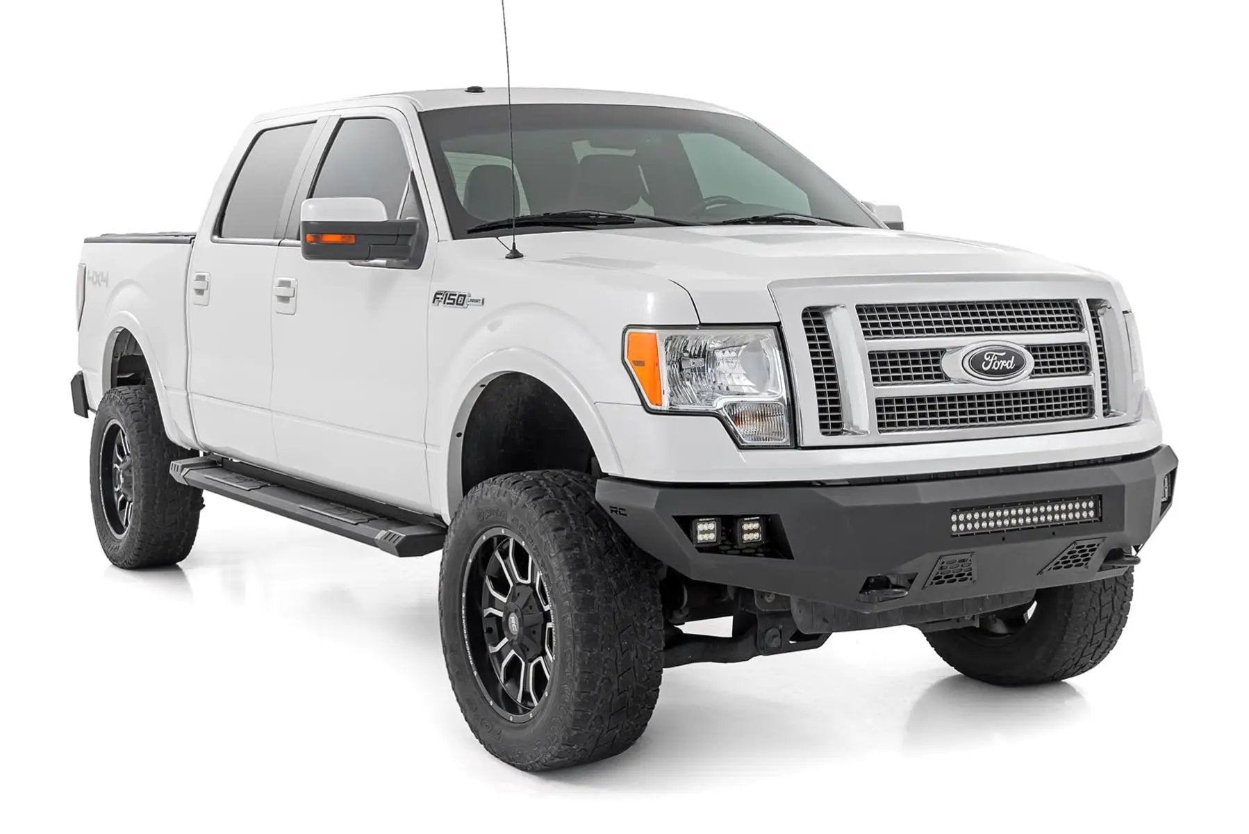 HD2 Aluminum Running Boards | Super Crew Cab | Ford F-150 2WD/4WD (2009-2014) by Rough Country