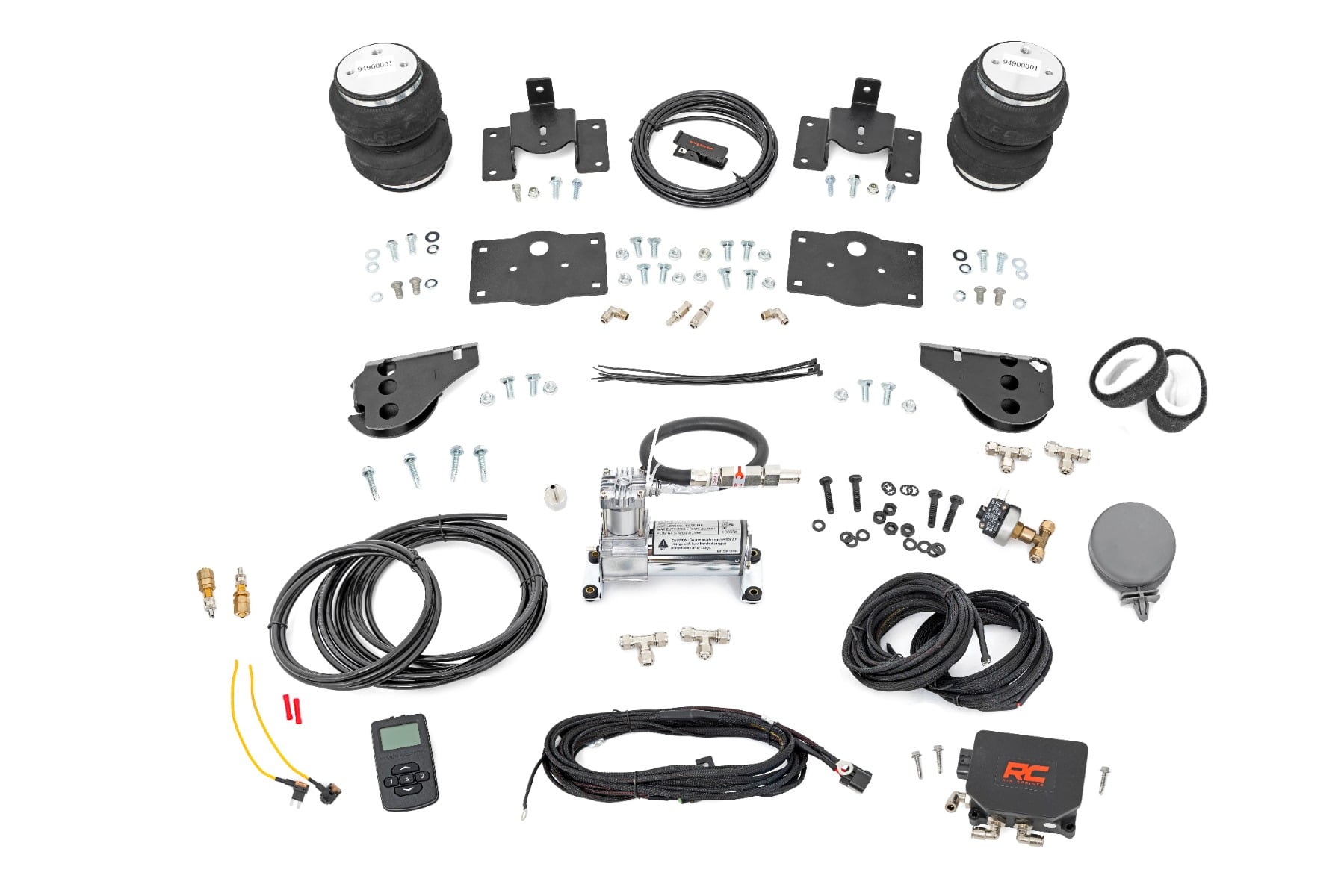 Air Spring Kit w/compressor | Wireless Controller | Stock Height | Ram 1500 (10-18 & Classic) by Rough Country