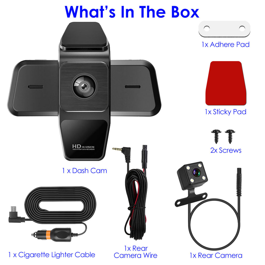 1080P FHD 3 Channel WiFi Dash Cam 170 Degree Wide Angle Triple Car Camera With IR Night G Sensor Motion Detection Loop Recording App Control Support 128G Max by Nino Auto Repair