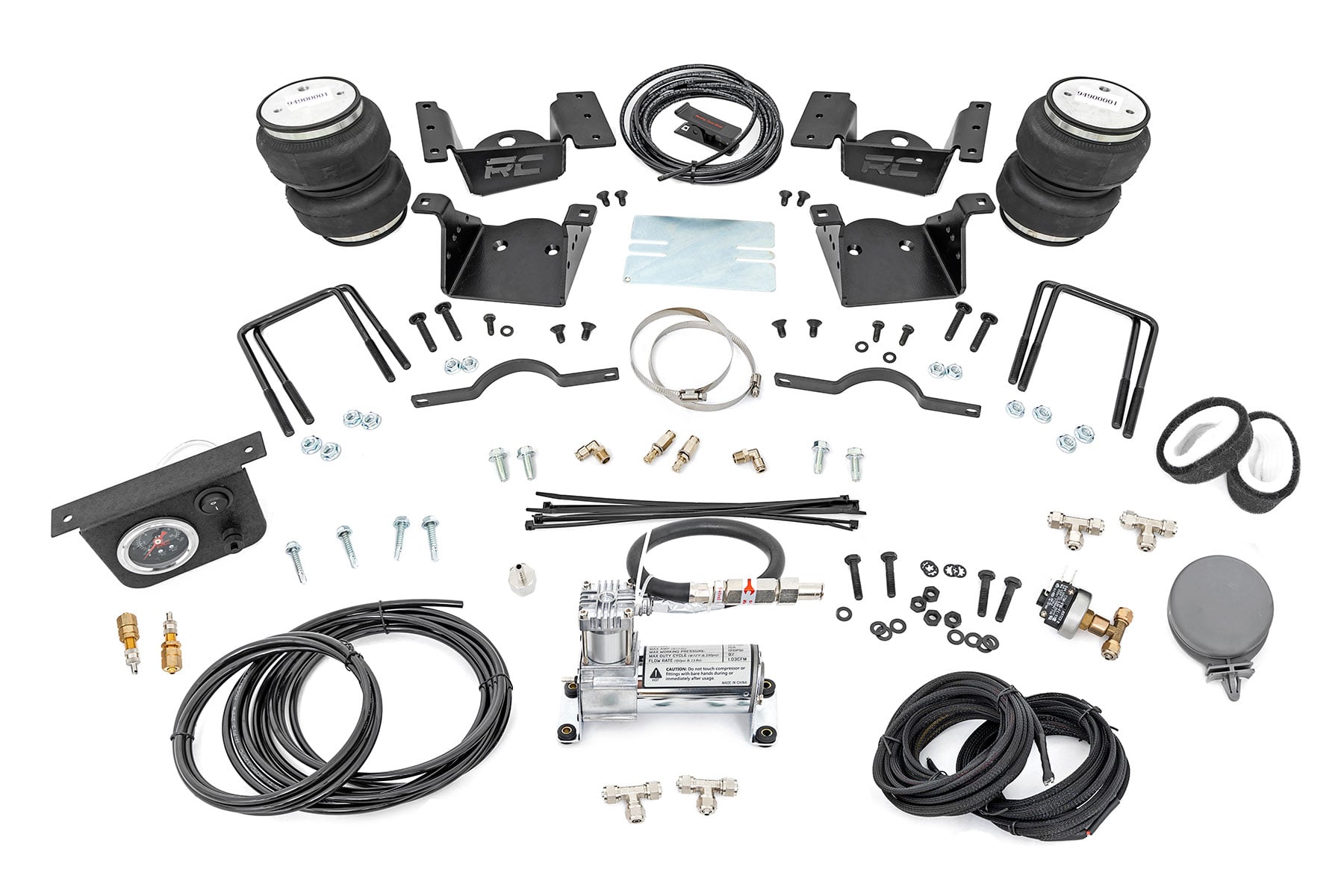 Air Spring Kit w/compressor | 0-7.5" Lift | Chevy/GMC 2500HD/3500HD (11-19) by Rough Country