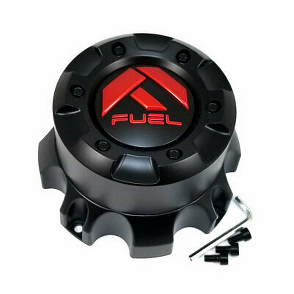 FUEL GL-BLACK RED LOGO 8 LUG CAP - TALL by Fuel Off-Road