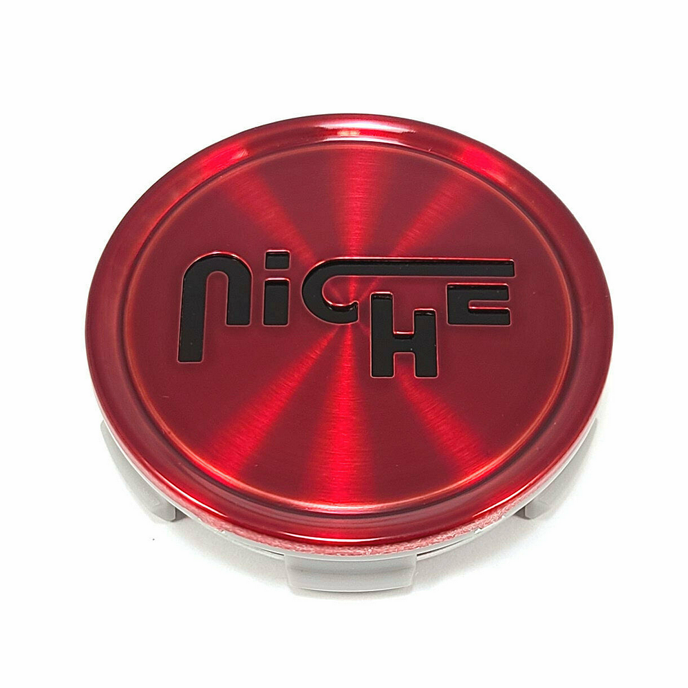 NICHE 2.95"FLAT CAP-GL-RED LOGO IN BLK by NICHE