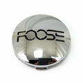FOOSE 2.95"FLAT CAP-CHROME W/ BLACK LOGO by Foose
