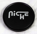 FLAT NICHE 3"O-RING CAP-FLT-BLK/CHR LOGO by NICHE