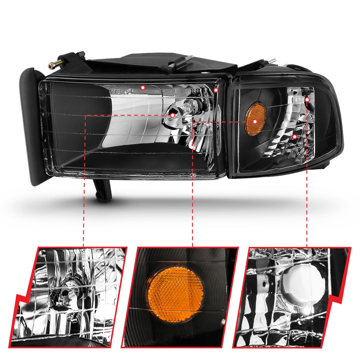 Crystal Headlight Set by ANZO USA