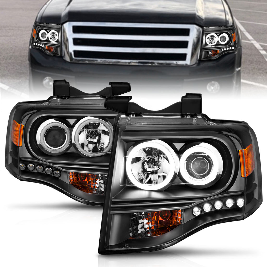 Projector Headlight Set w/Halo by ANZO USA