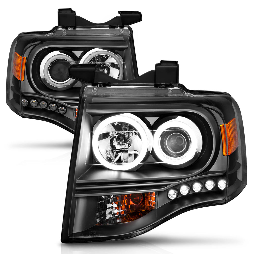 Projector Headlight Set w/Halo by ANZO USA