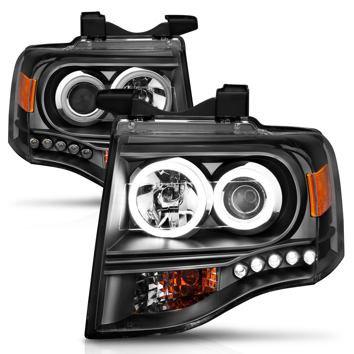 Projector Headlight Set w/Halo by ANZO USA