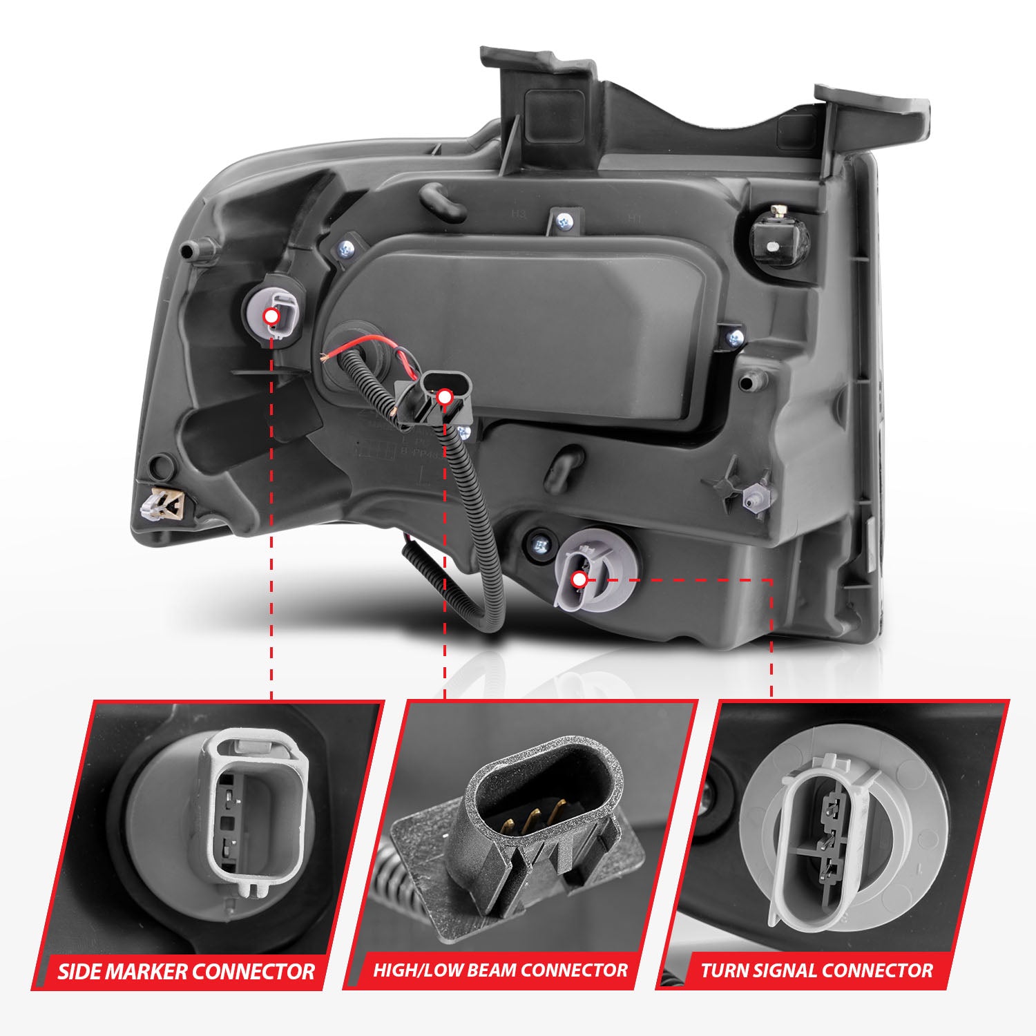 Projector Headlight Set w/Halo by ANZO USA