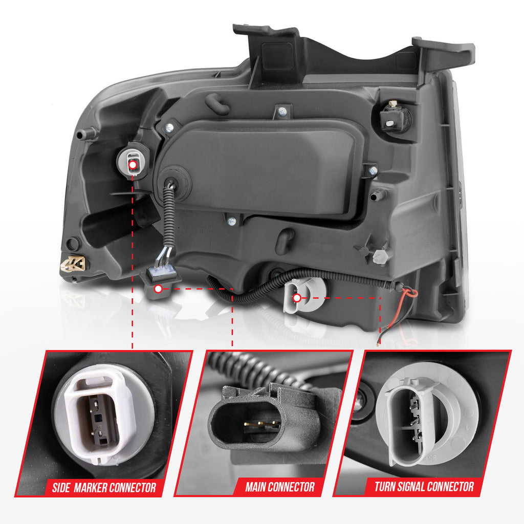 Projector Headlight Set w/Halo by ANZO USA