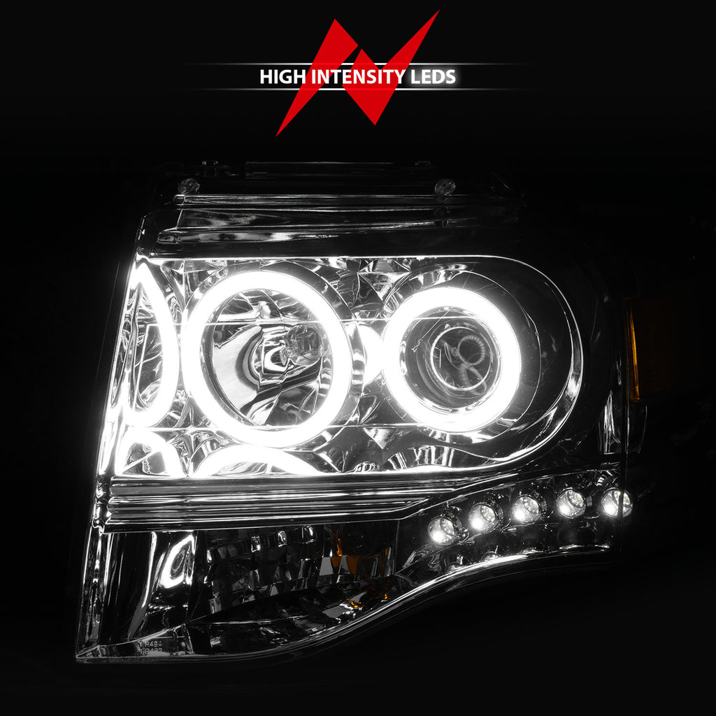 Projector Headlight Set w/Halo by ANZO USA