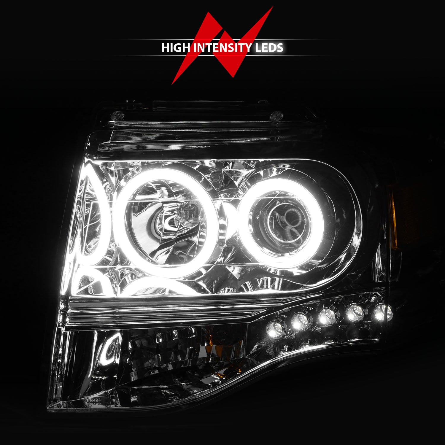 Projector Headlight Set w/Halo by ANZO USA