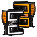 Projector Headlights w/ U-Bar Switchback Black w/ Amber by ANZO USA