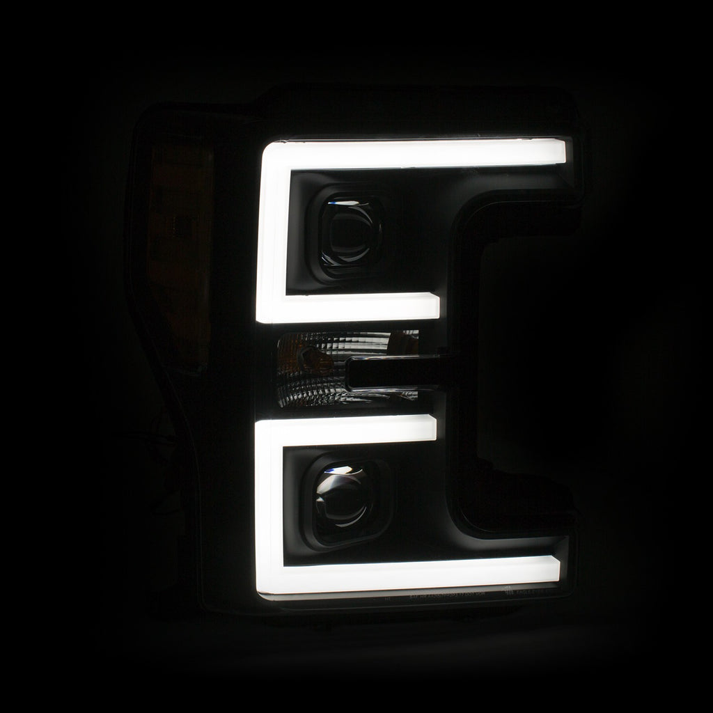 Projector Headlights w/ U-Bar Switchback Black w/ Amber by ANZO USA