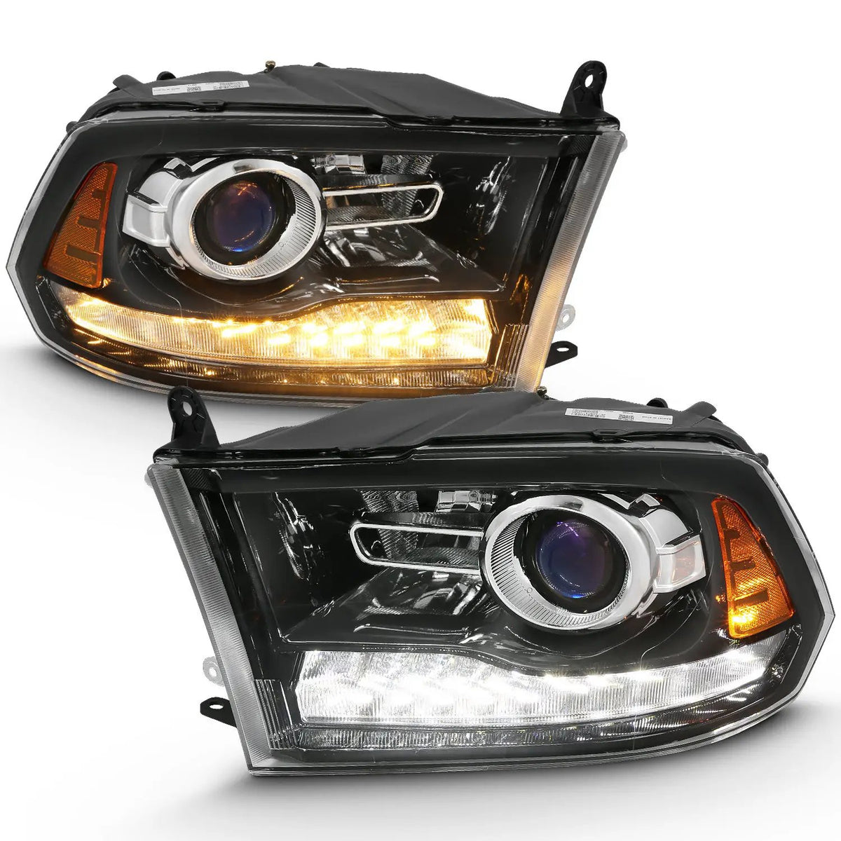 PROJECTOR PLANK STYLE SWITCHBACK H.L HALO BLACK AMBER (OE STYLE) by ANZO USA