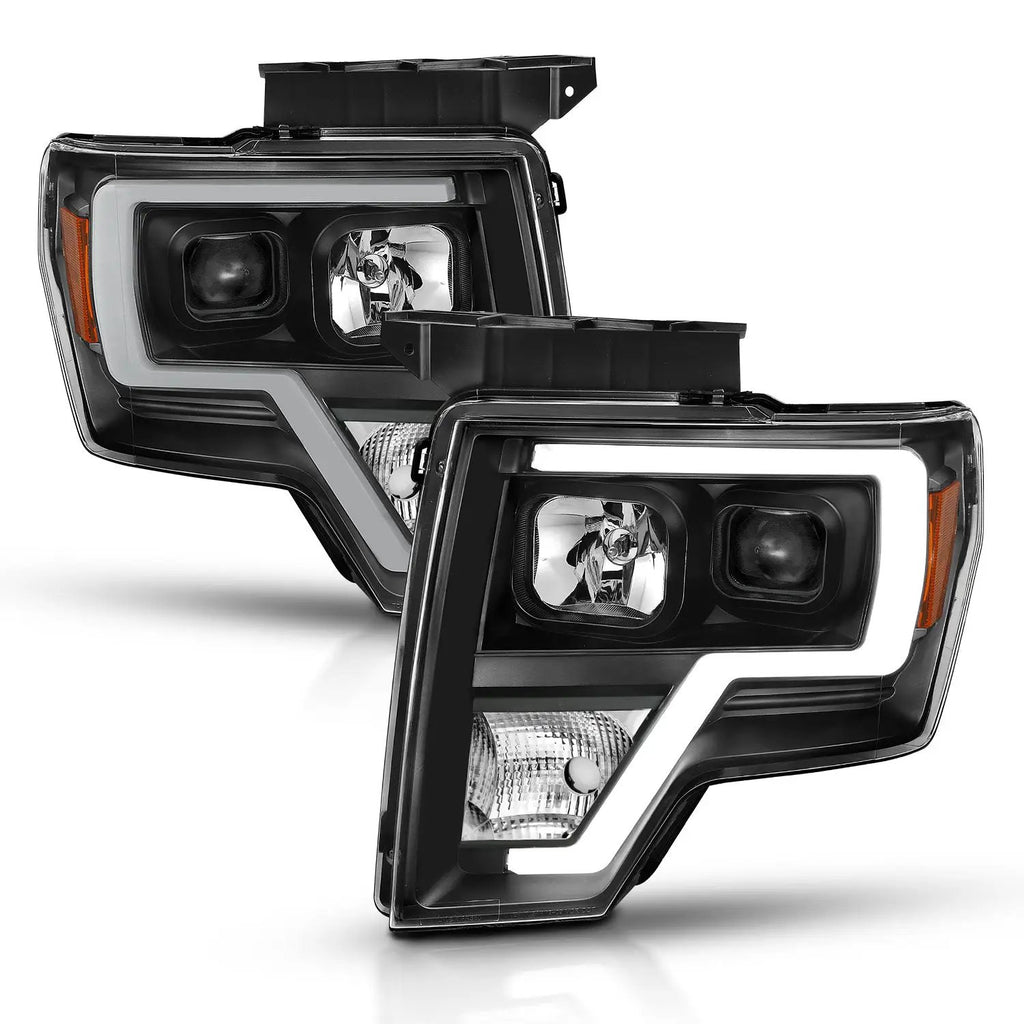 Projector Headlights Plank Style Black Housing by ANZO USA