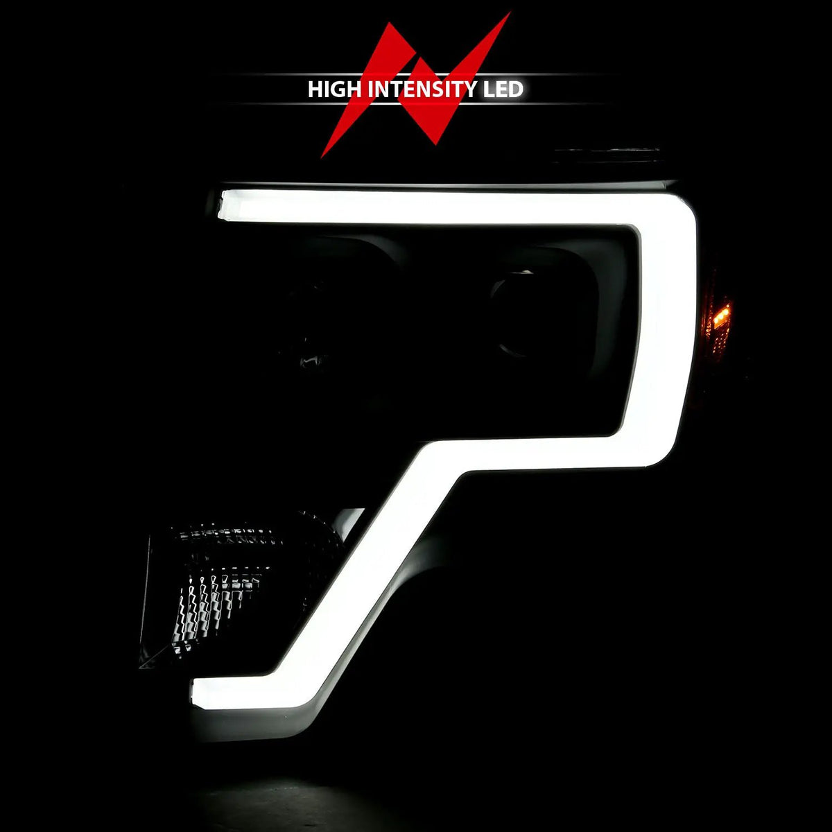 Projector Headlights Plank Style Black Housing by ANZO USA