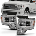 Projector Headlights PROJECTOR HEADLIGHT PLANK STYLE CHROME AMBER Pair by ANZO USA