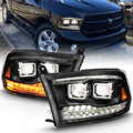 LED Projector Plank Style Switchback H.L Halo Black Amber (OE Style) by ANZO USA