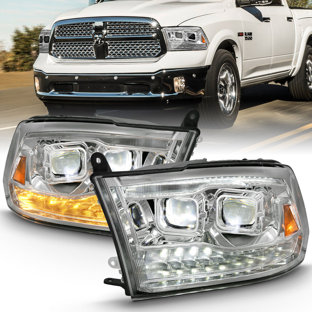 LED Projector Plank Style Switchback H.L Halo Chrome Amber (OE Style) by ANZO USA
