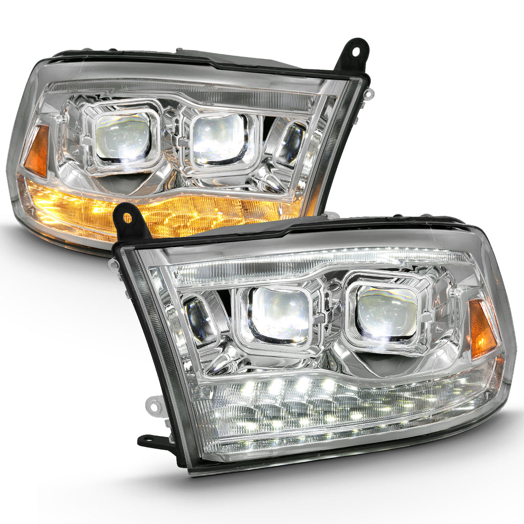 LED Projector Plank Style Switchback H.L Halo Chrome Amber (OE Style) by ANZO USA