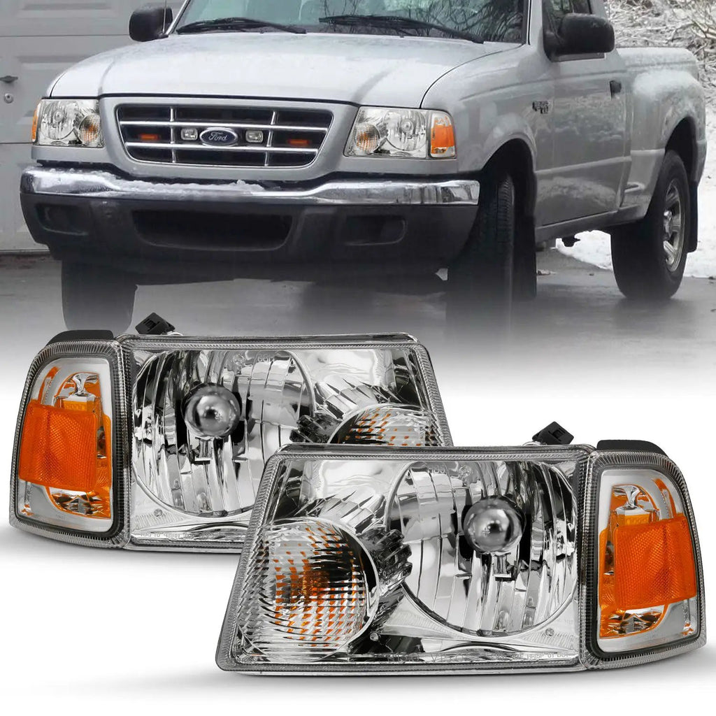 Crystal Headlights Chrome w/ Corner Lights by ANZO USA