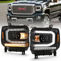 Projector Headlights Plank Style Black w/ Sequential by ANZO USA