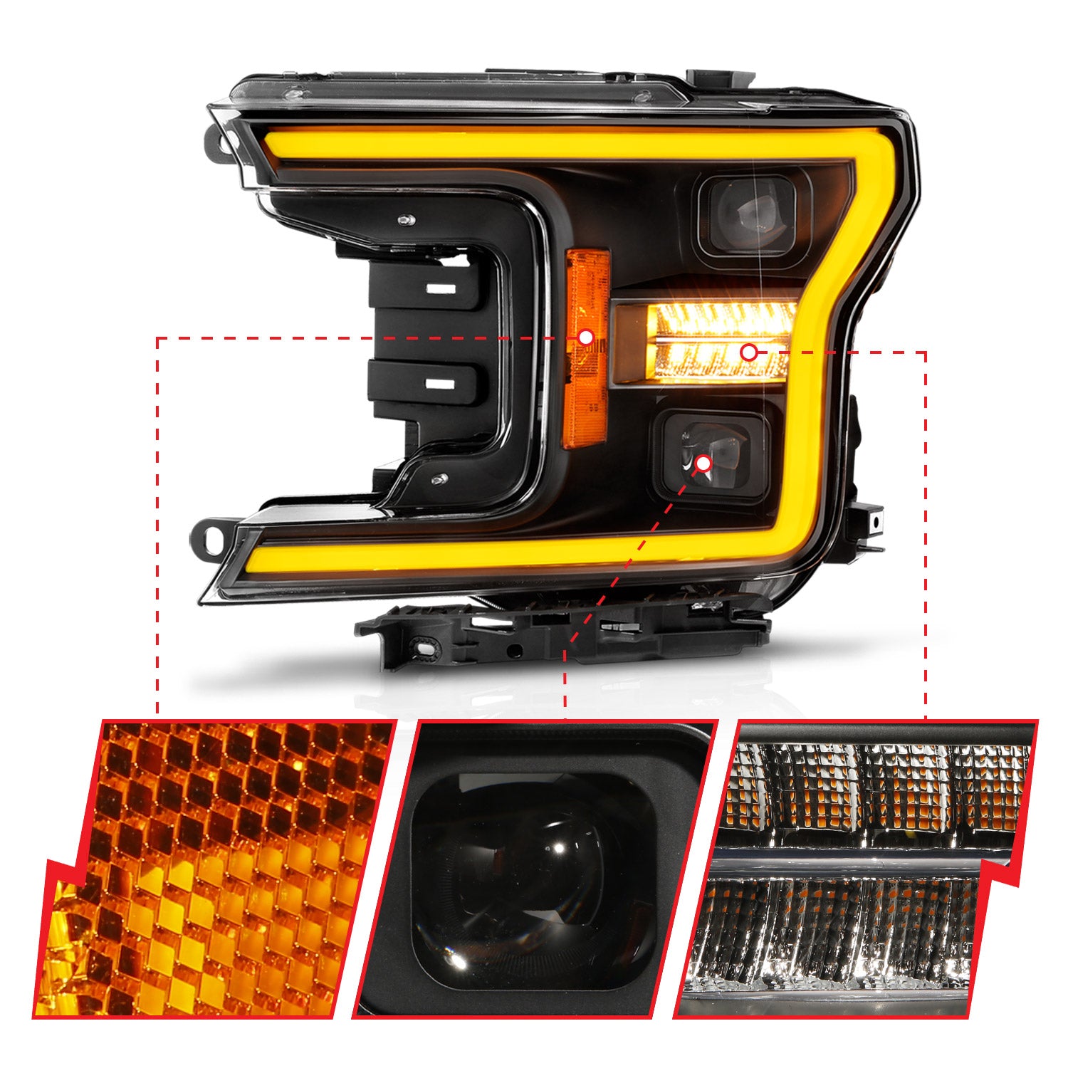 LED Projector Headlight by ANZO USA