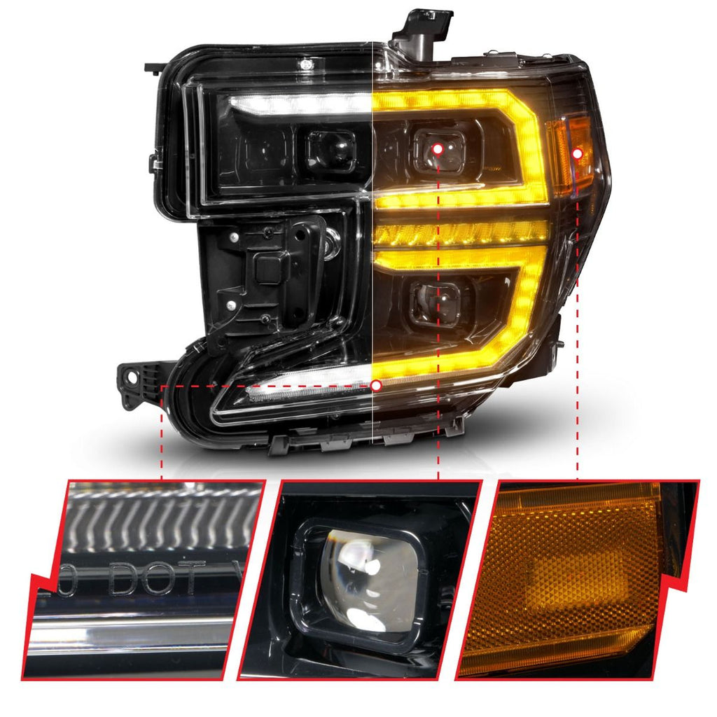 Black Housing Full LED Trio Projector Switchback Bar w/DRL & Initiation Feature by ANZO USA