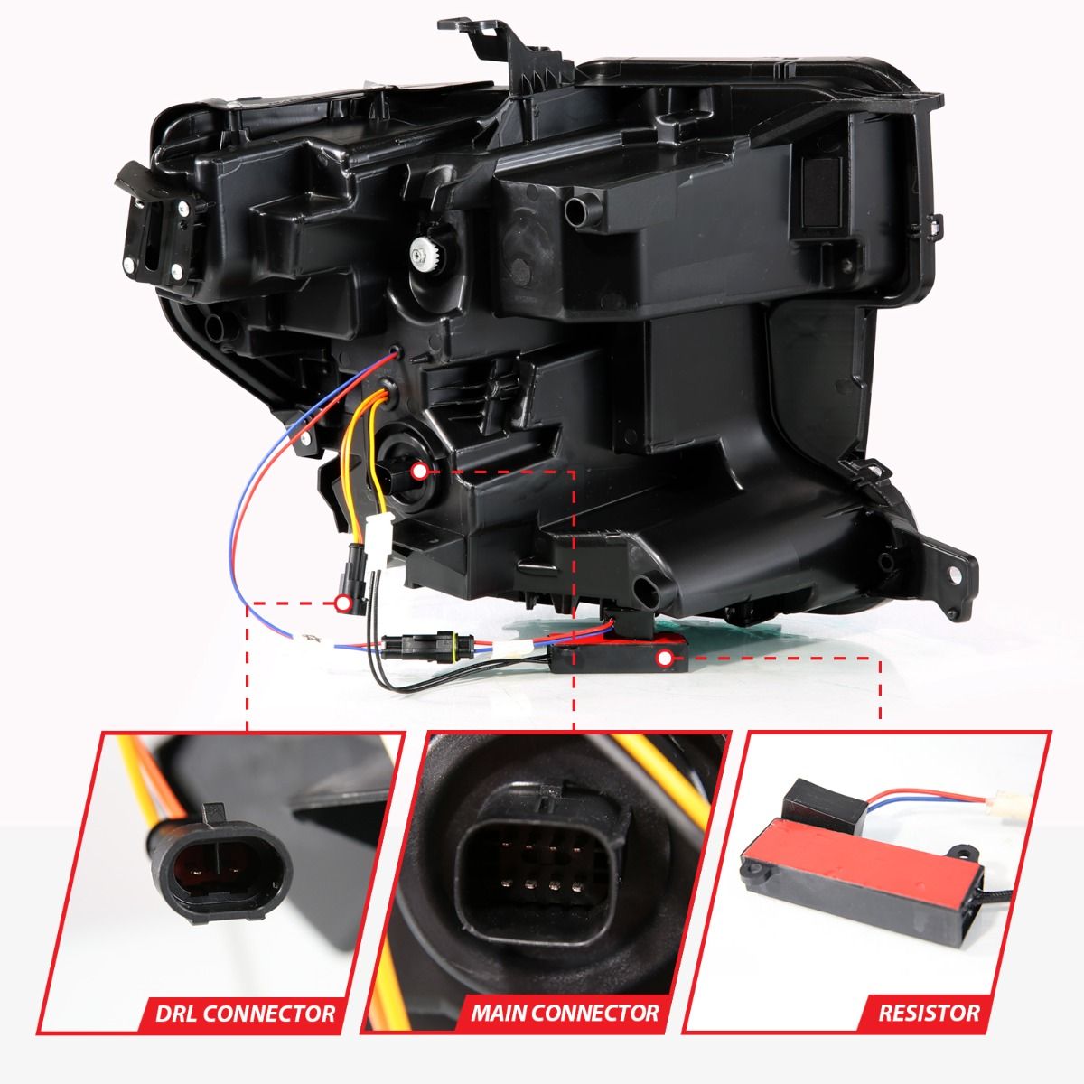 Black Housing Full LED Trio Projector Switchback Bar w/DRL & Initiation Feature by ANZO USA