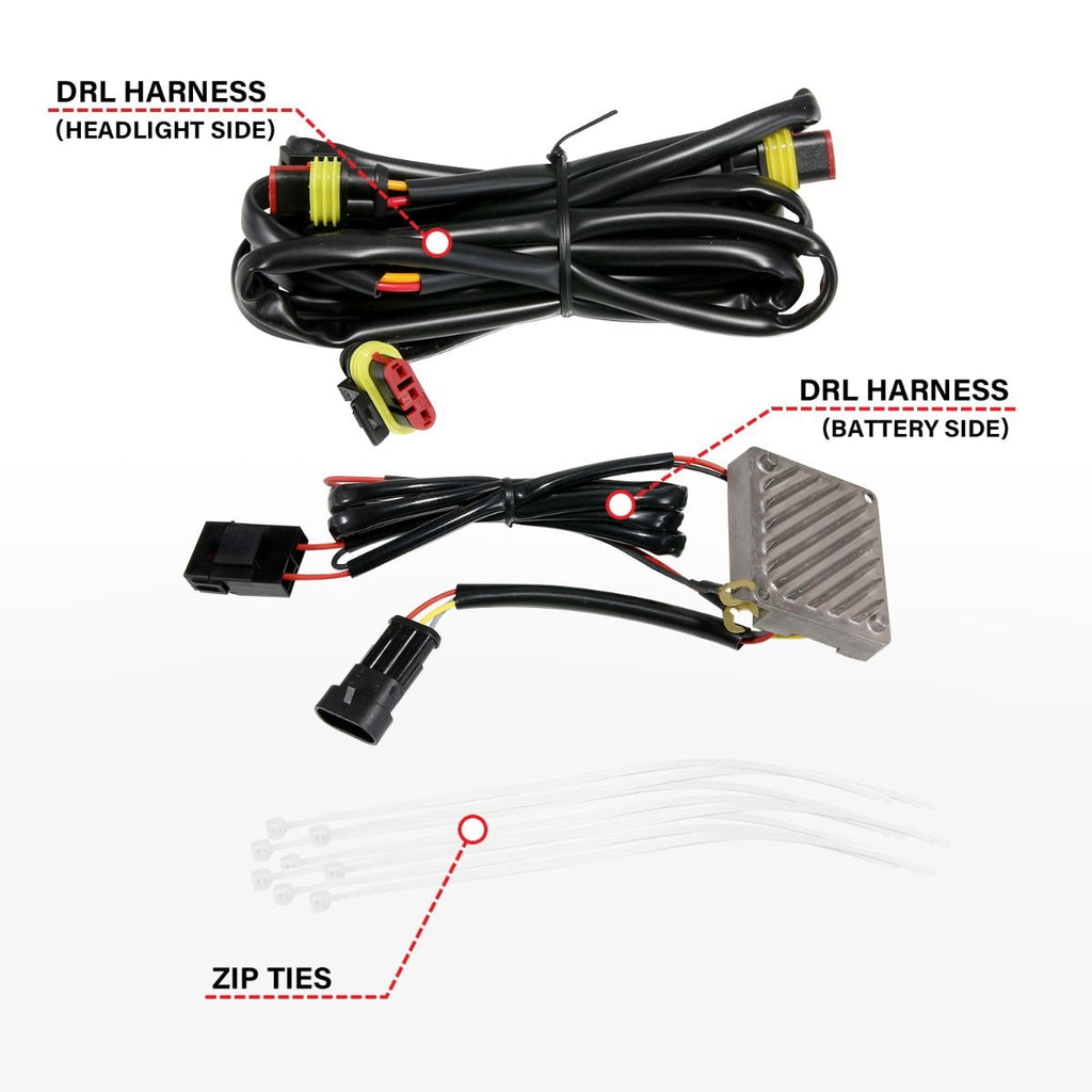 Black Housing Full LED Trio Projector Switchback Bar w/DRL & Initiation Feature by ANZO USA